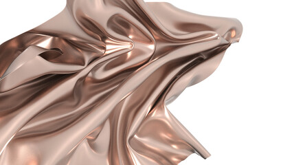 Poster - Rose Gold Fabric Drape Abstract Background