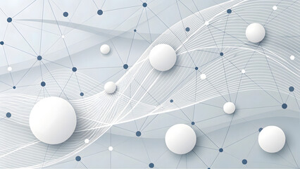 Poster - Sophisticated Abstract Network Design Featuring Interconnected Nodes and Flowing Lines with a Modern Aesthetic, Perfect for Technology and Innovation Concepts