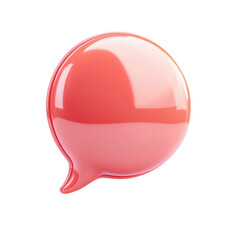 Poster - Glossy Pink Speech Bubble Icon on Black Backdrop Message Communication on transparent background