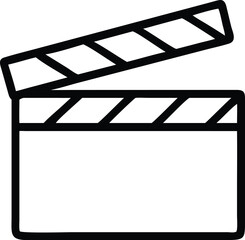 Poster - Film production clapperboard icon for movie making and video editing process design element vector graphic