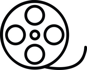 Poster - Movie film reel vector icon illustration for cinema industry and entertainment design element concept