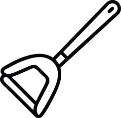 Poster - Download vegetable peeler vector icon: kitchen tool, food preparation, cooking utensil, outline style design