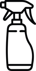 Poster - Spray bottle outline vector icon for cleaning product disinfectant and gardening tool illustration design