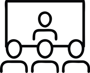 Poster - Online conference webinar meeting vector icon for presentation and communication for business team work