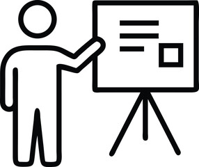 Poster - Presentation training icon vector illustration for business meeting seminar and conference training 100