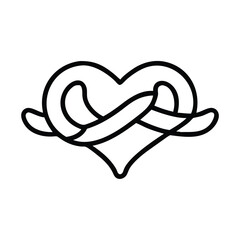 Poster - Heart knot vector graphic design element for love symbol and celtic knot illustration