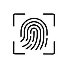 Poster - Fingerprint scan icon biometric identification security access control system symbol