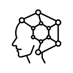 Poster - Artificial intelligence brain network ai head concept machine learning technology
