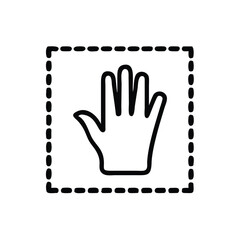 Poster - Handprint outline icon vector illustration hand symbol with fingers in a square frame