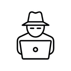 Poster - Hacker cyber security icon vector illustration concept for online safety and data theft