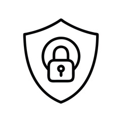 Fototapete - Shield padlock security icon for data protection and cyber security concept design