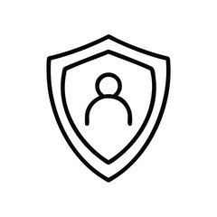 Poster - Person security shield icon for data protection and privacy personal information safe