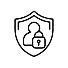 Poster - User account security and protection icon for data privacy and safety concept design