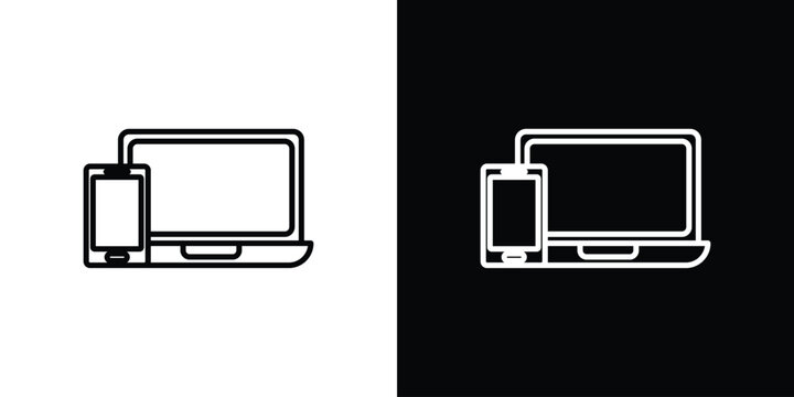 Laptop and Mobile icon vector, Symbol, logo illustrations