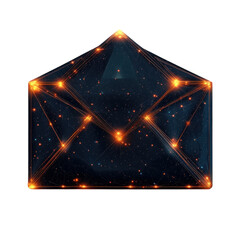 Poster - Luminescent Envelope Message Digital Communication Sparkle Cyber Mail on transparent background
