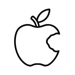 Poster - Bitten apple vector illustration fresh fruit outline design template clipart drawing