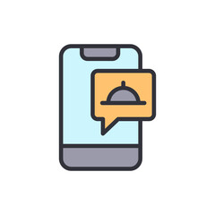 Poster - Mobile App With Food Ordering Concept And Chat Bubble Notification