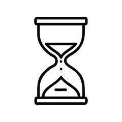 Poster - Hourglass sand timer time management deadline countdown vector illustration line