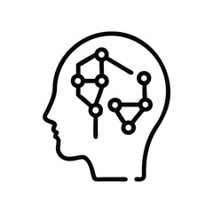 Poster - Ai brain neural network artificial intelligence machine learning thinking concept icon vector design