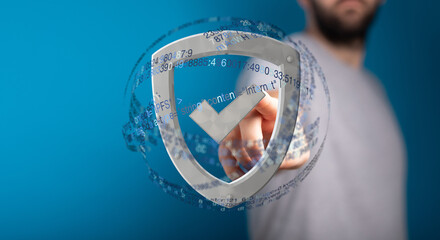 Poster - Secure your data with advanced protection.  Safeguard privacy and prevent cyber threats.