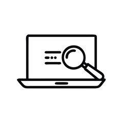 Fototapete - Search engine optimization seo analysis laptop magnifying glass for website content research tool