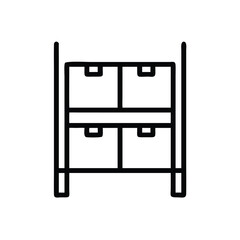 Poster - Shelf with boxes storage furniture vector icon for organization and home decor design and interior design needs