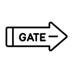 Poster - Gate direction arrow icon vector illustration, gate sign, entrance arrow, gate arrow, gate pointer symbol