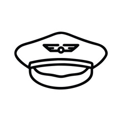 Poster - Pilot hat vector illustration aviation uniform airline captain flight crew accessory isolated outline design 100