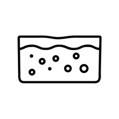 Poster - Outline drawing of a liquid solution with bubbles in a rectangular container vector illustration
