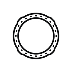Poster - Decorative circle frame border design element vector illustration graphic art round shape with dots and edges