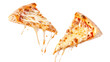 © KHUKI - Two Melted Cheese Pizza Slices isolated on a transparent background