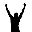© Crafter Hub - Silhouette of a Person Celebrating Victory, Hands Raised