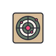Poster - Stylized Radar Screen Showing Multiple Signals With Transparent Background