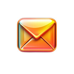 Poster - Glowing Orange Email Icon Message Communication Mail Symbol Digital on transparent background