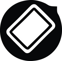 Poster - Abstract geometric logo featuring a white diamond shape with a thick outline inside a black circular background with a subtle notch