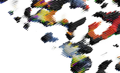 Poster - Abstract Colorful Sphere Background, 3D Render, Stock Photo