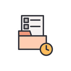 Poster - Timely Document Management Folder With Clock Indicating Urgent Tasks
