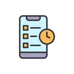 Poster - Digital Task Management App With Timer Icon On Mobile Phone