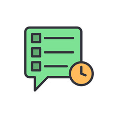 Poster - Scheduled Task Notification With Check List Icon For Time Management