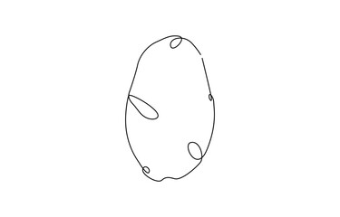 Fototapete - Potatoes vector illustration. One continuous line drawing art illustration, One line drawing features two potatoes, One line drawing features two potatoes in a simple and elegant continuous line.