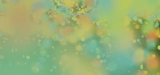 Poster - Soft, dreamy bokeh background with green and yellow hues. Perfect for presentations, websites, or design projects.