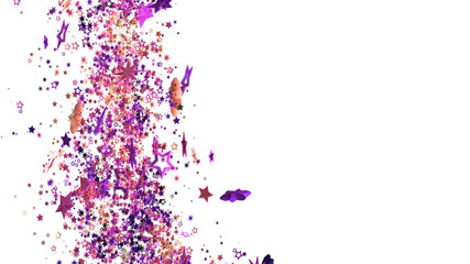 Leinwandbilder - Festive background with purple and pink glitter stars. Perfect for celebrations, holidays, and more!