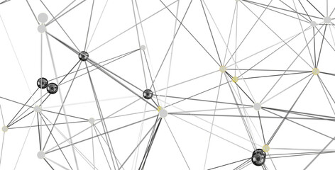 Fototapete - Stock photo of an abstract network.  Nodes and lines represent connections and relationships.
