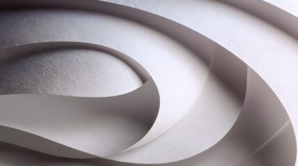 Poster - Minimal abstract composition featuring layered paper textures in soft muted white tones with subtle lighting and depth creating a modern soothing art background