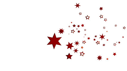 Poster - Red Stars Scattered on White