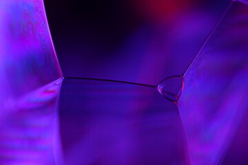 Fototapete - Purple fluid background, fantastic macro photography, chemical effects