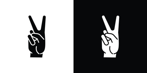 Fototapete - Hand peace icon vector, Symbol, logo illustrations
