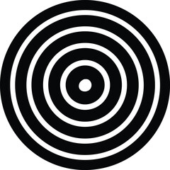Poster - Concentric black and white circles creating a hypnotic target or ripple effect pattern