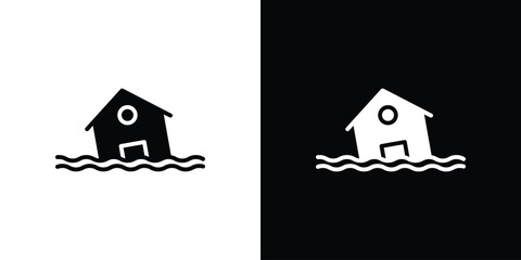Fototapete - House flood icon. Design for website and mobile apps.