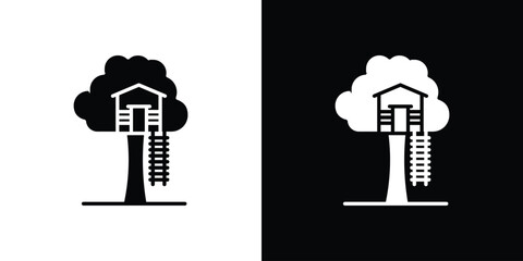 Fototapete - House tree icon vector, Symbol, logo illustrations